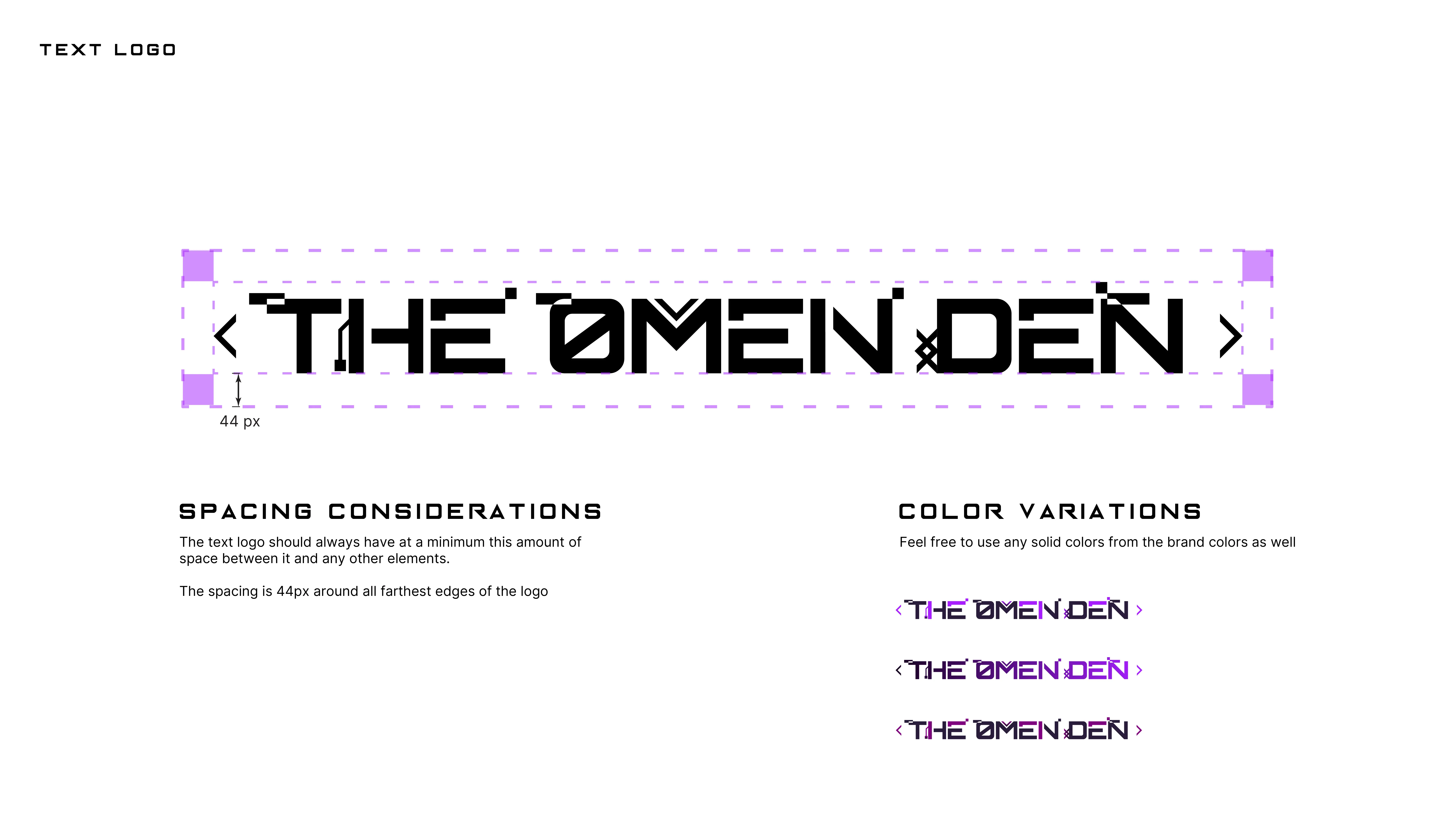 The Omen Den brand guide, page 3 of 4